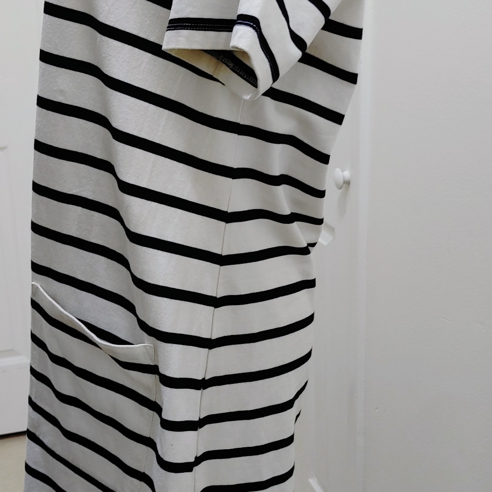 Banana Republic Black and White Striped Dress. - Picture 4 of 6